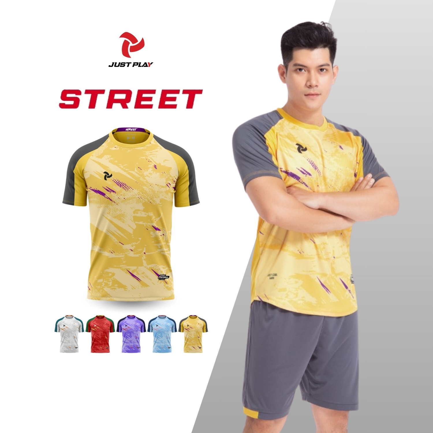 Bộ Quần Áo Bóng Đá Just Play - JP STREET – Màu Vàng Bộ Quần Áo Bóng Đá Just Play - JP STREET – Màu Vàng