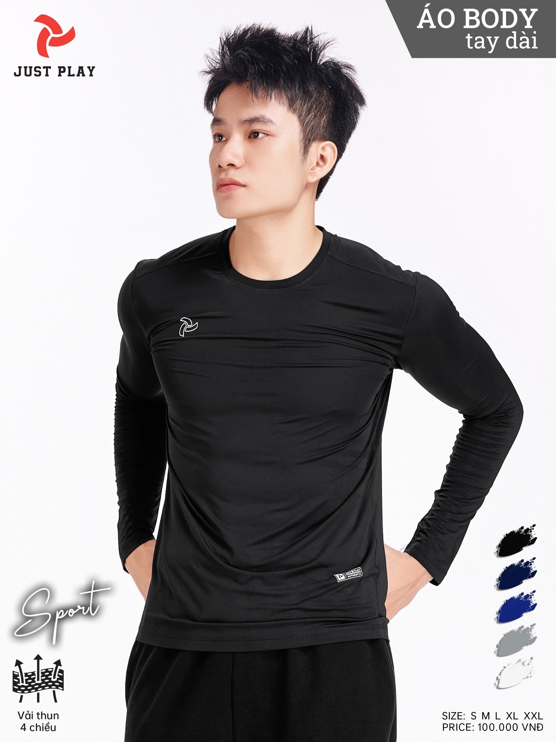 Áo giữ nhiệt nam màu đen