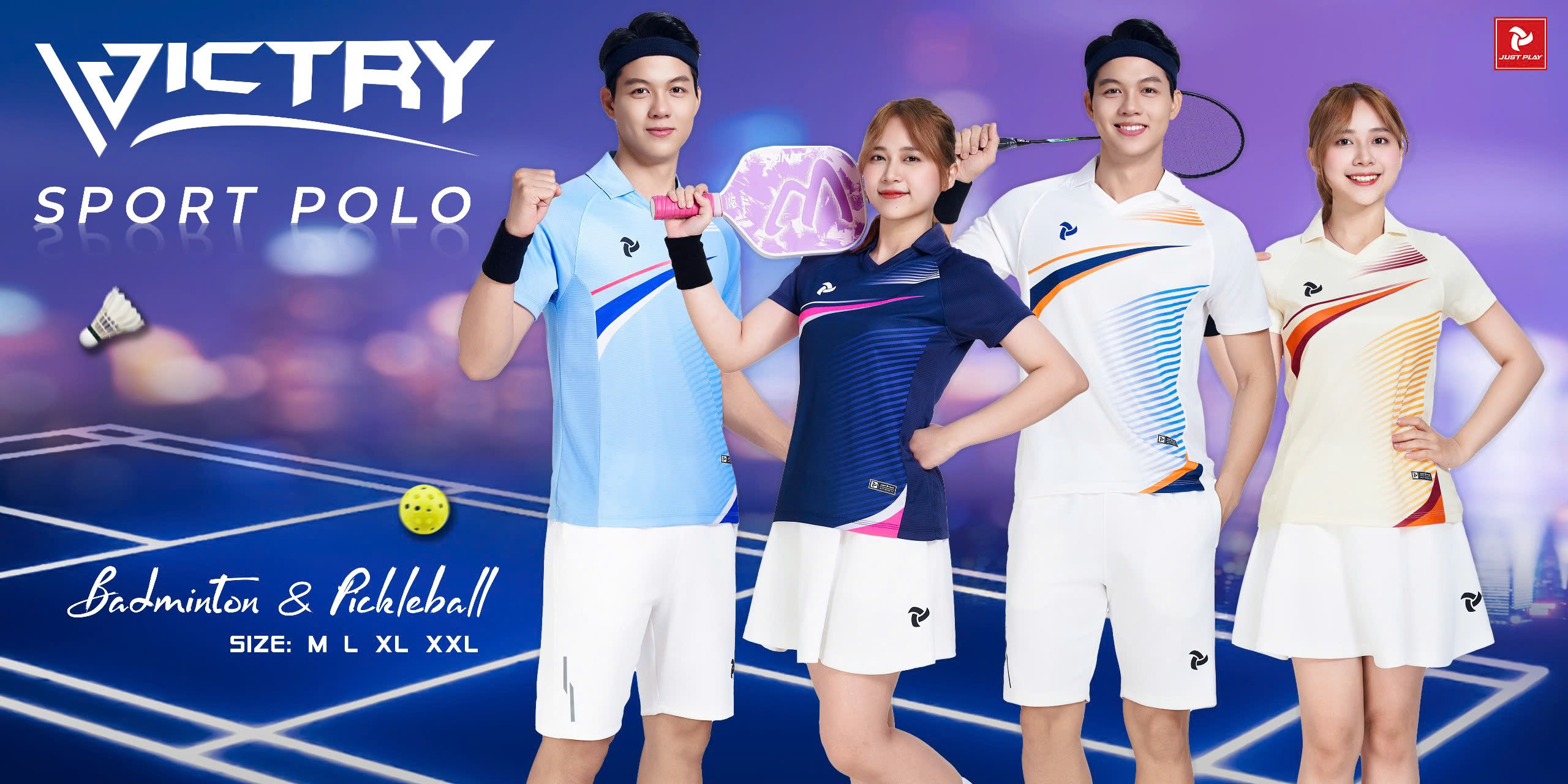 Áo cầu lông chính hãng Just Play Victry