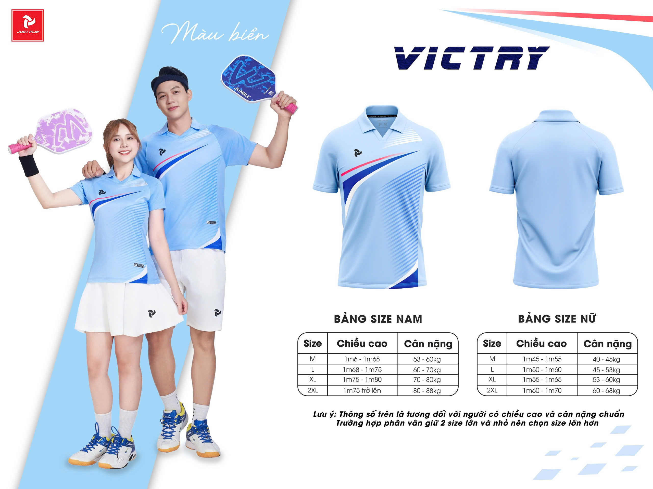 Bảng size áo cầu lông