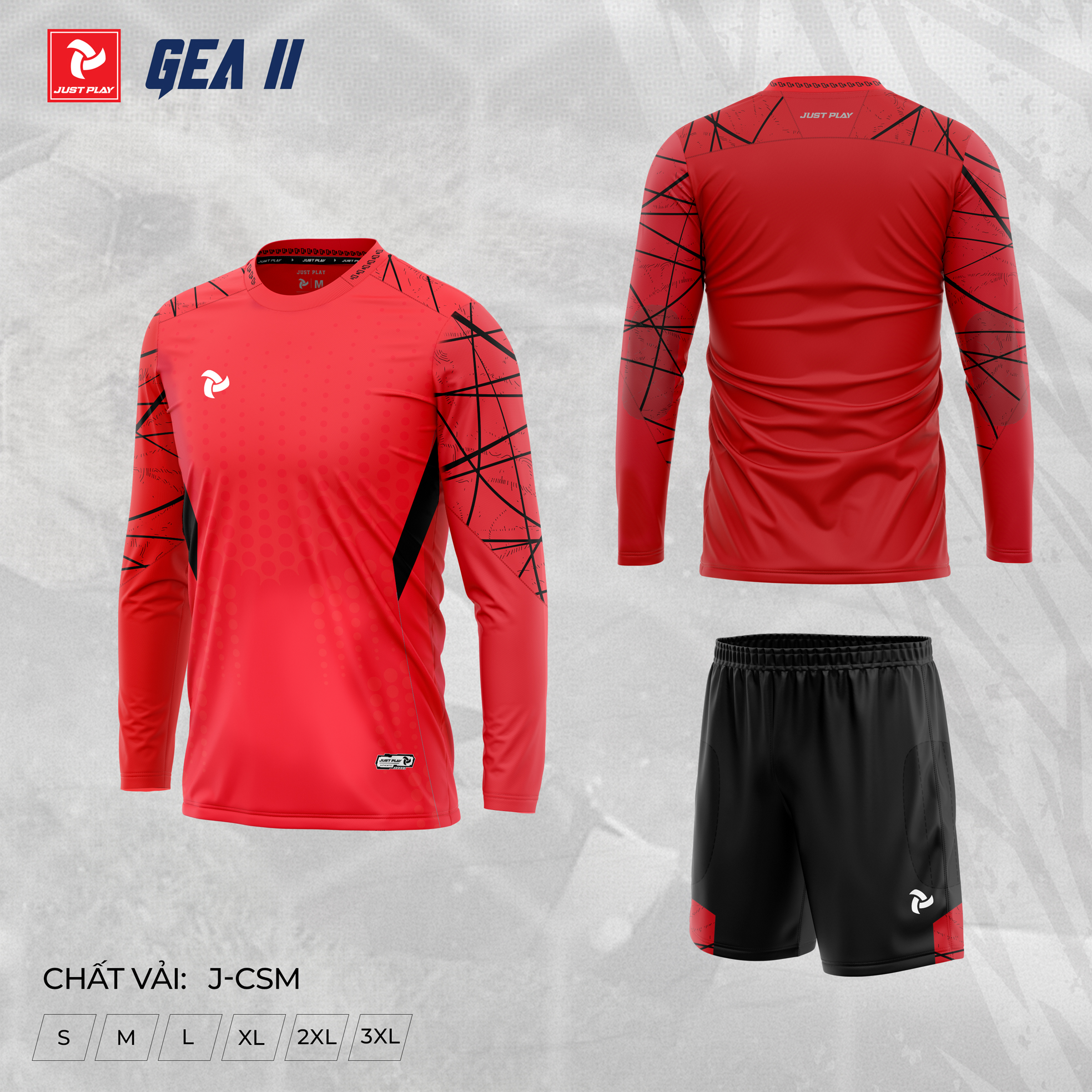 Quần áo thủ môn có đệm Just Play Gea II màu đỏ