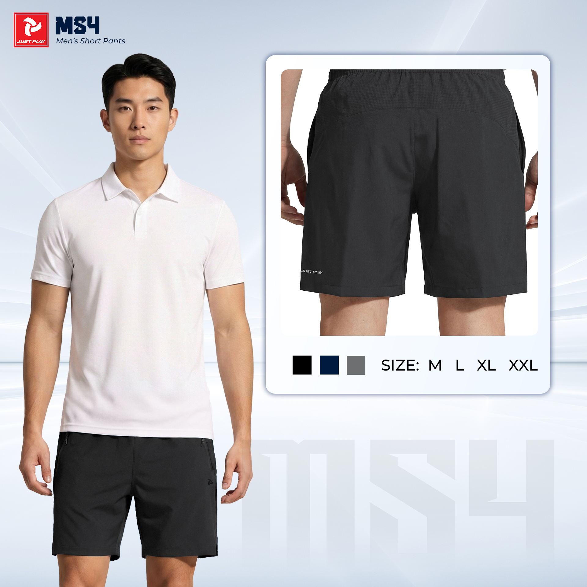 Quần short Just Play MS4 màu đen
