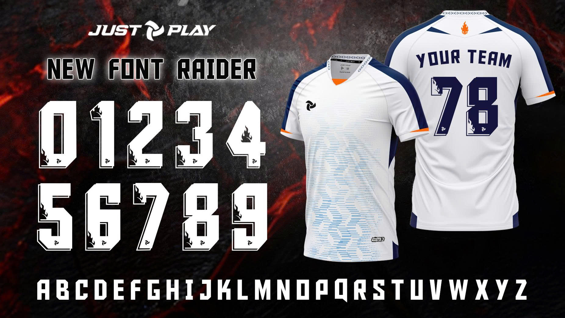 font số bóng đá Raider Just Play