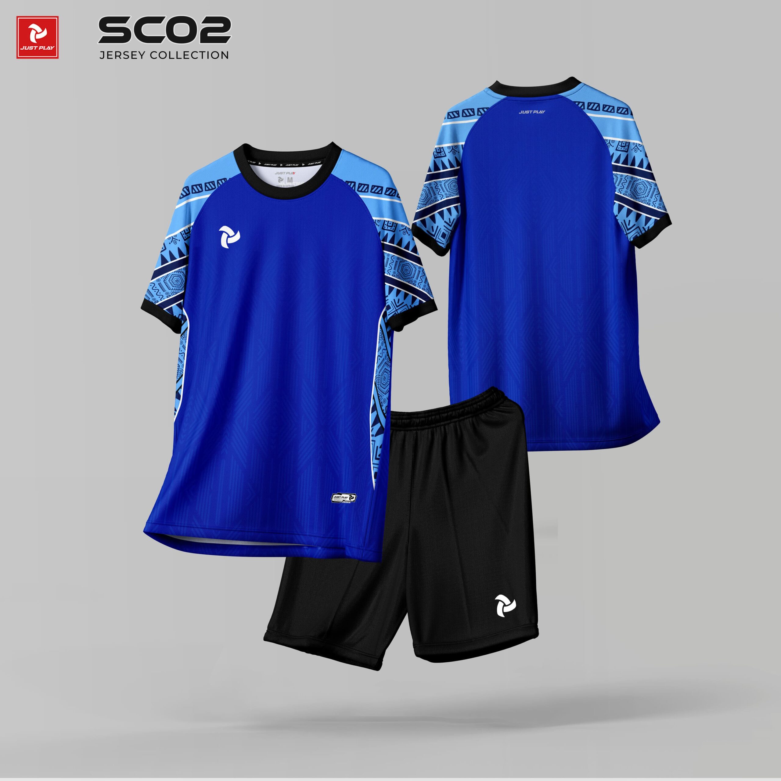 Áo bóng đá theo yêu cầu Just Play SC02 màu xanh bích