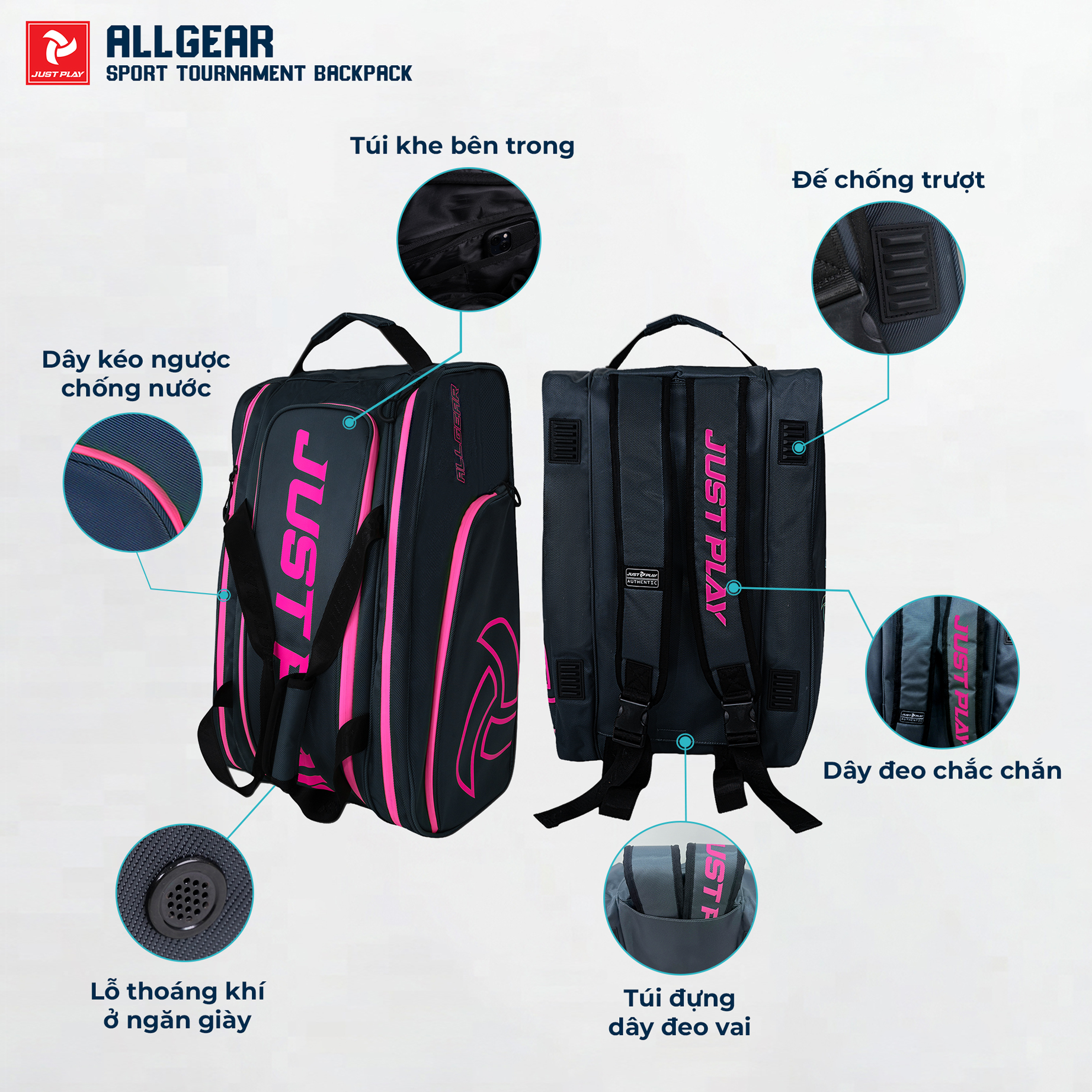 Túi Pickleball màu hồng