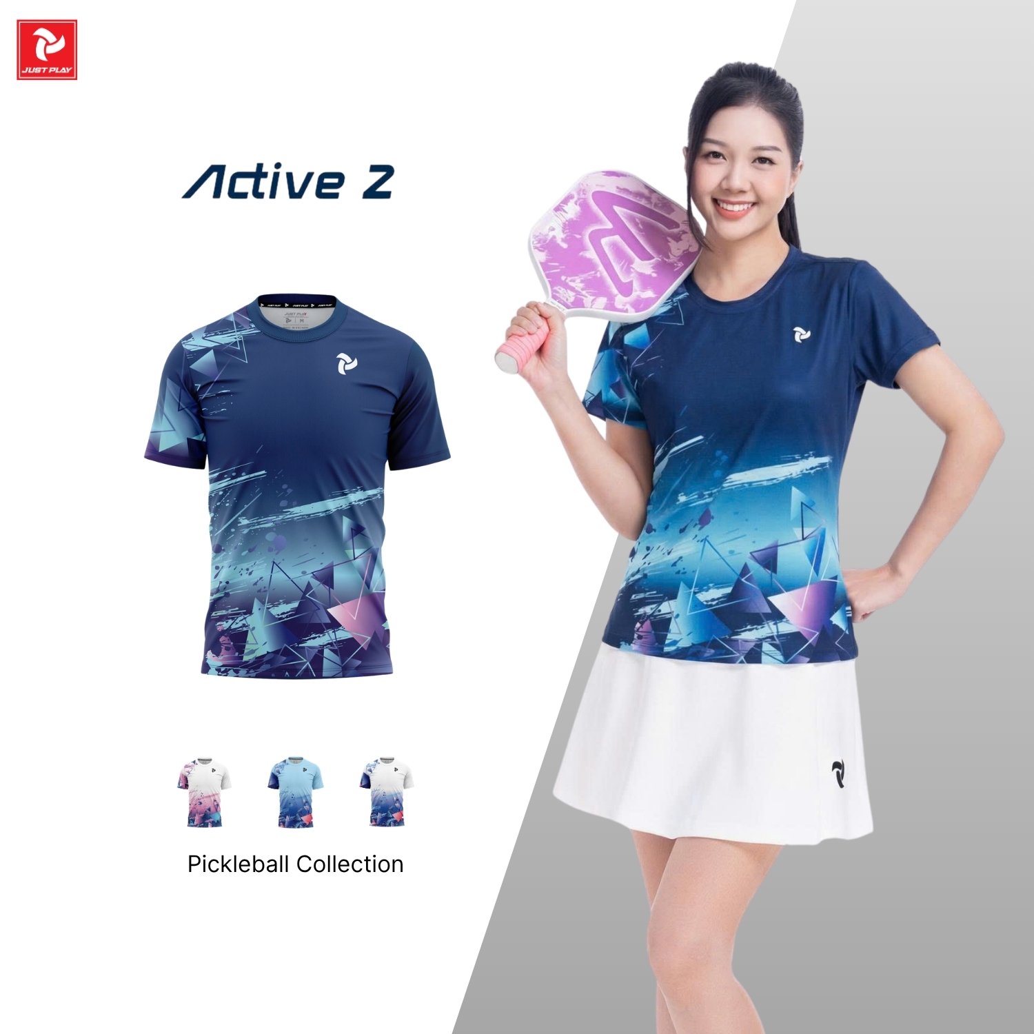 Áo Thể Thao Nữ Active 2 Just Play - Màu Xanh Đen