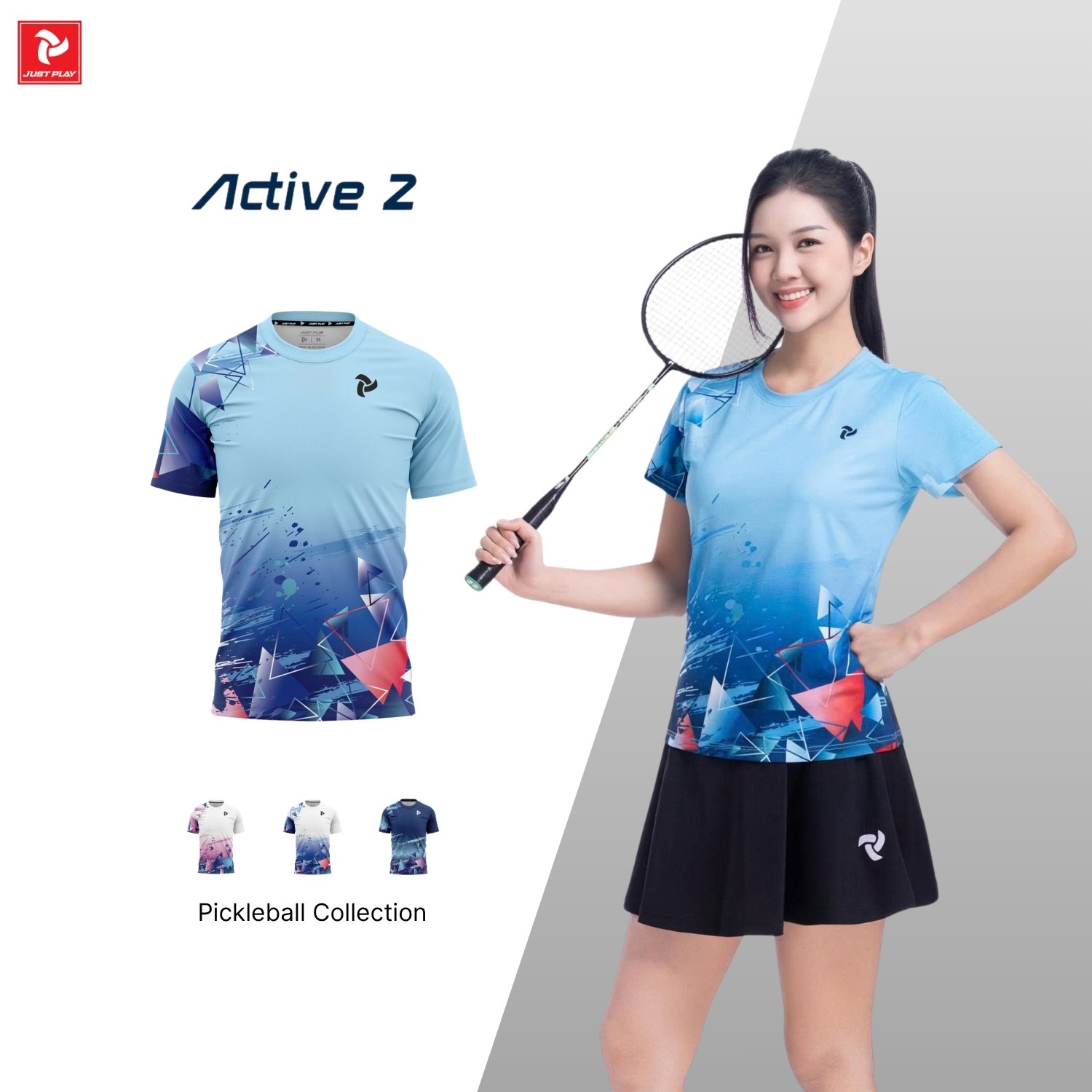 Áo Thể Thao Nữ Active 2 Just Play - Màu Xanh Biển