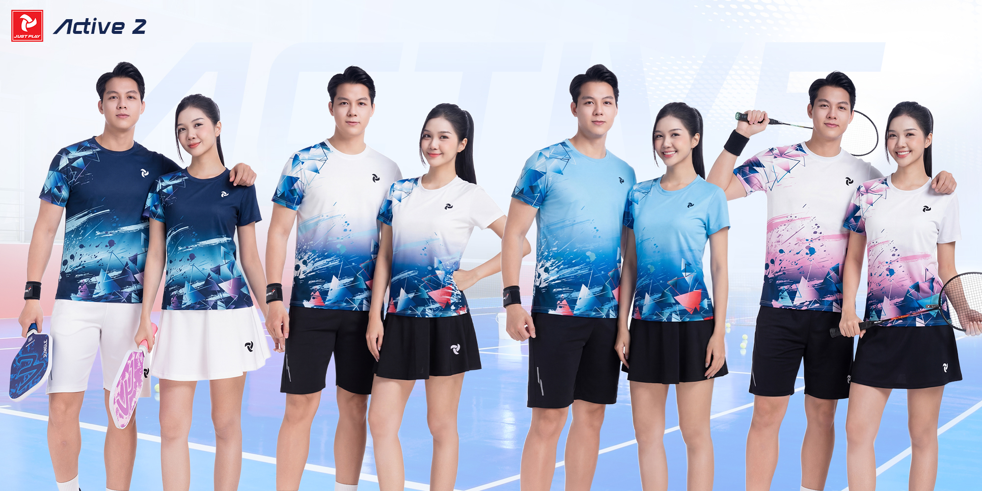 Quần áo cầu lông thoáng mát Just Play cho nam và nữ